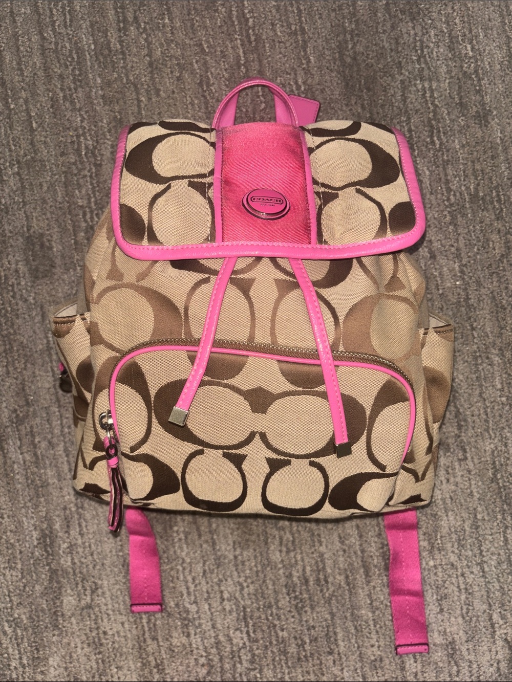 Y2K Coach Signature Canvas Backpack